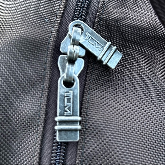 TUMI Canvas and Leather Duffle Travel Gym Bag in Chocolate Brown 
Made in USA - Picture 8 of 14